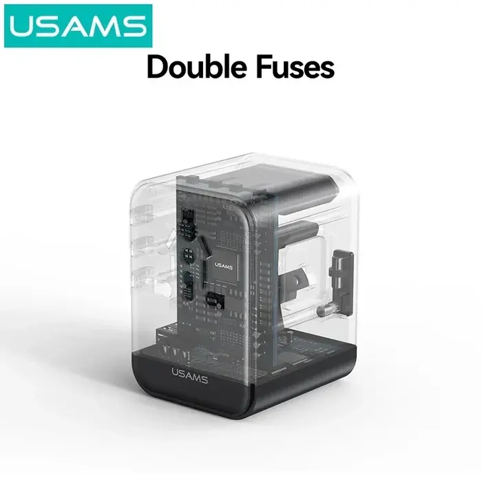 Usams CC309 25W Dual C + USB Universal Adapter