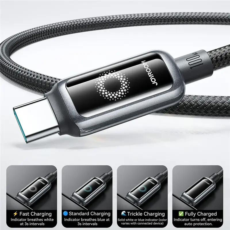 Joyroom S-A55 100W Auto Power-Off C to C Fast Charging Data Cable
