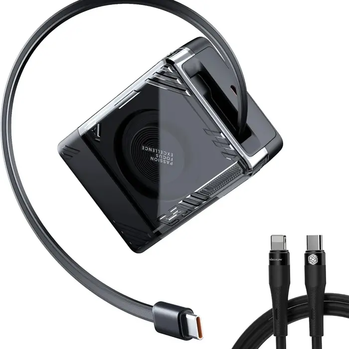 Nillkin IceCore 65W GaN Charger with Retractable Cable