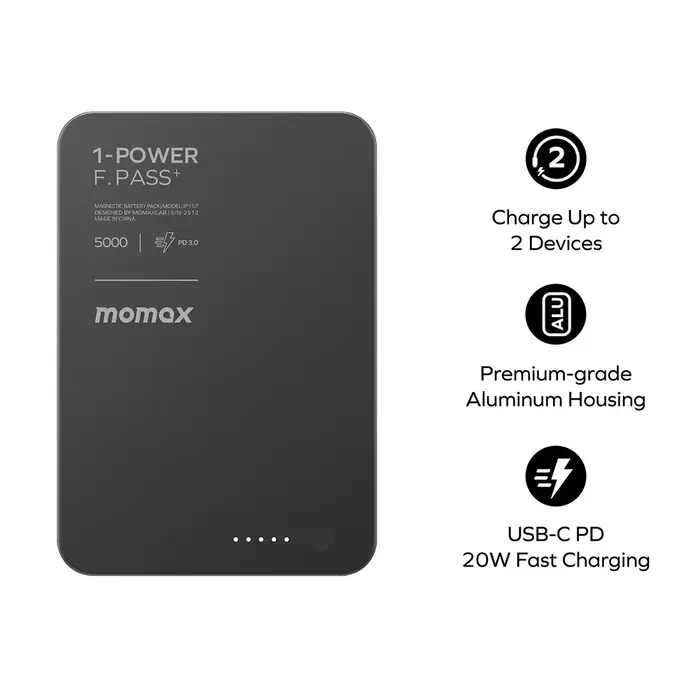 Momax 5000mAh 1-Power F.Pass⁺ Magnetic Powerbank