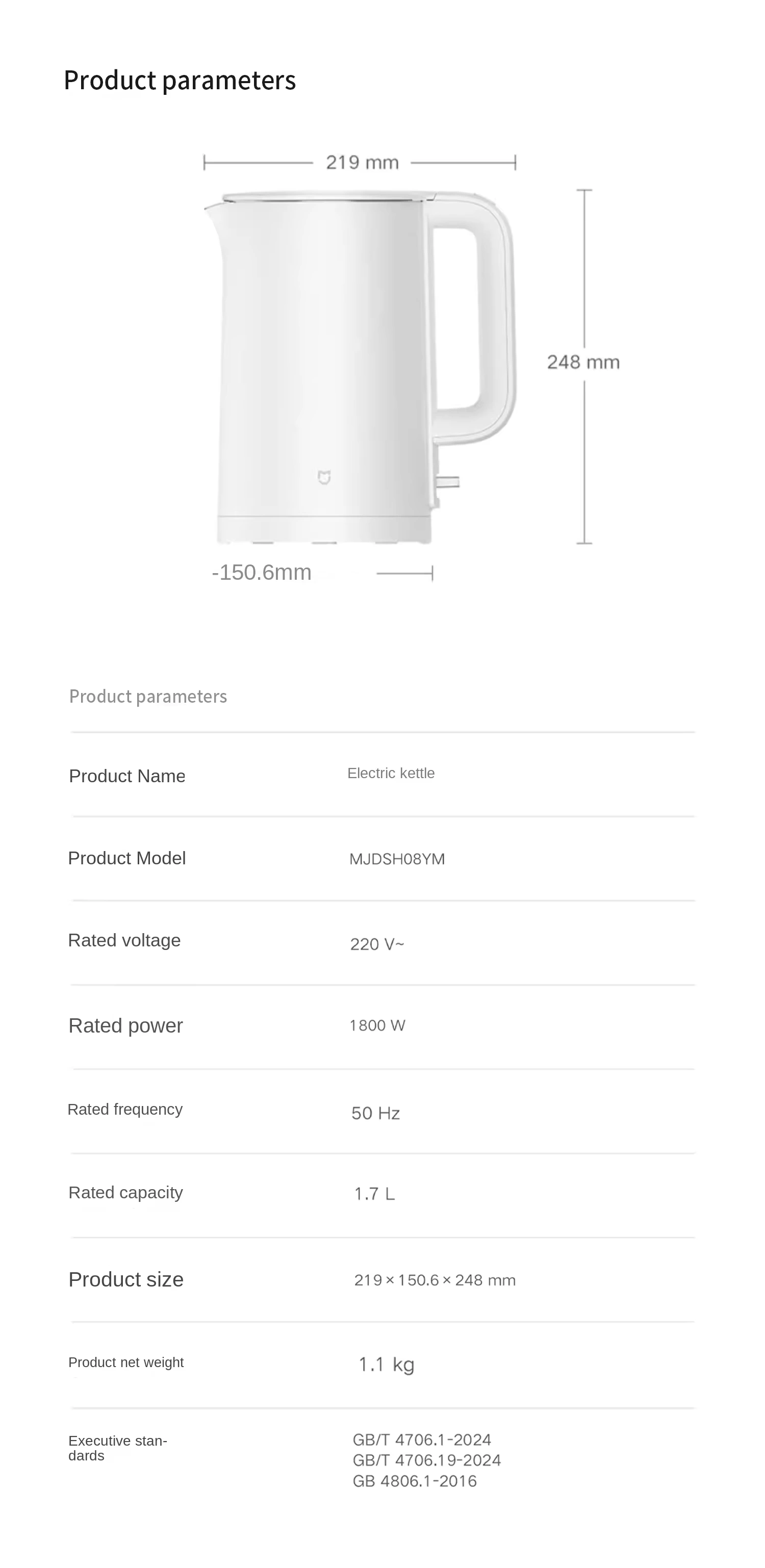 Xiaomi Mijia Electric Kettle 3 1.7L