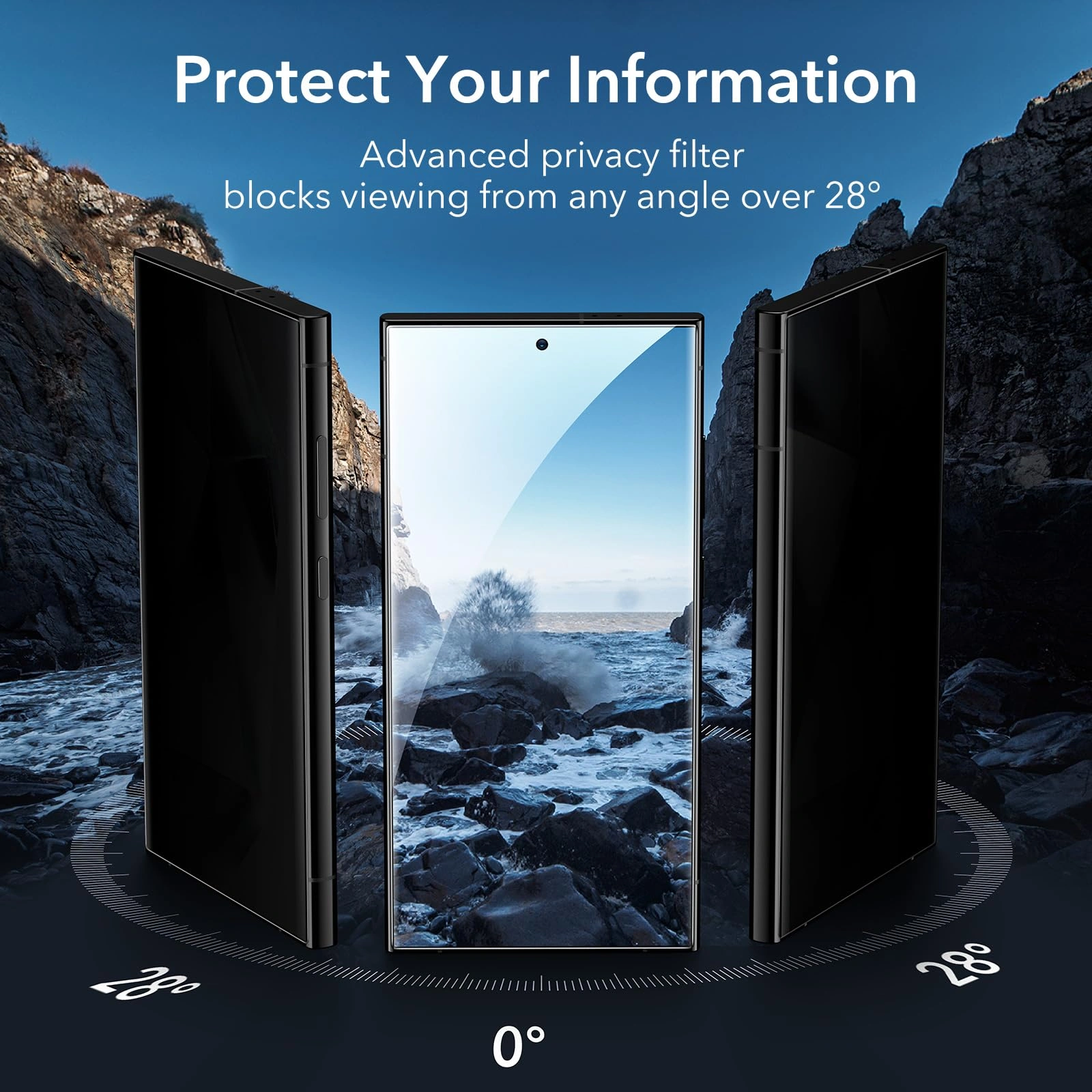 BLUEO Anti-Peep HD Privacy Screen Protector for Samsung S24 Ultra | S25 Ultra