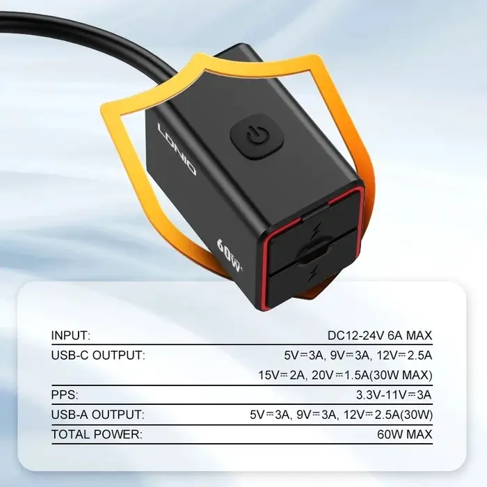 Ldnio 60W Motorcycle Fast Charger C108