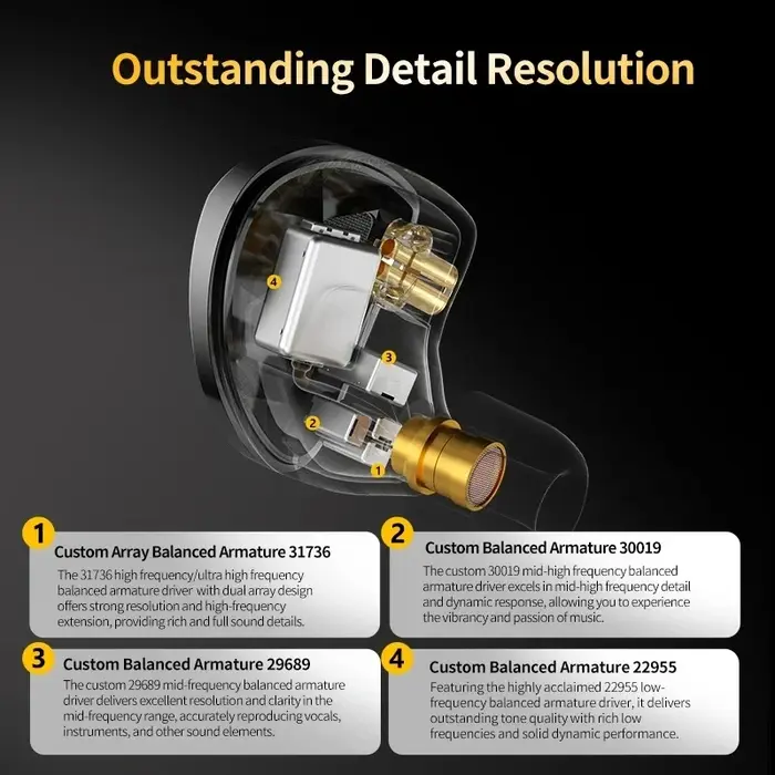 KZ AS10 PRO 5BA In-Ear HiFi Bass Earphones