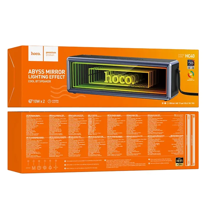 Hoco HC40 20W Bluetooth Speaker with Mirror Lighting Effect