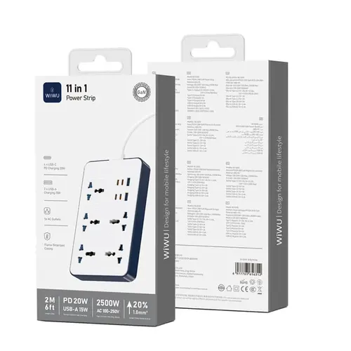 WiWU Wi-S006 11 in 1  20W Gan Multifunction Power Strip