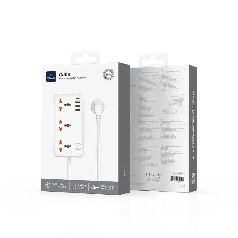 WIWU Wi-S005 30W GaN Cube Power Strip with Multiple Ports
