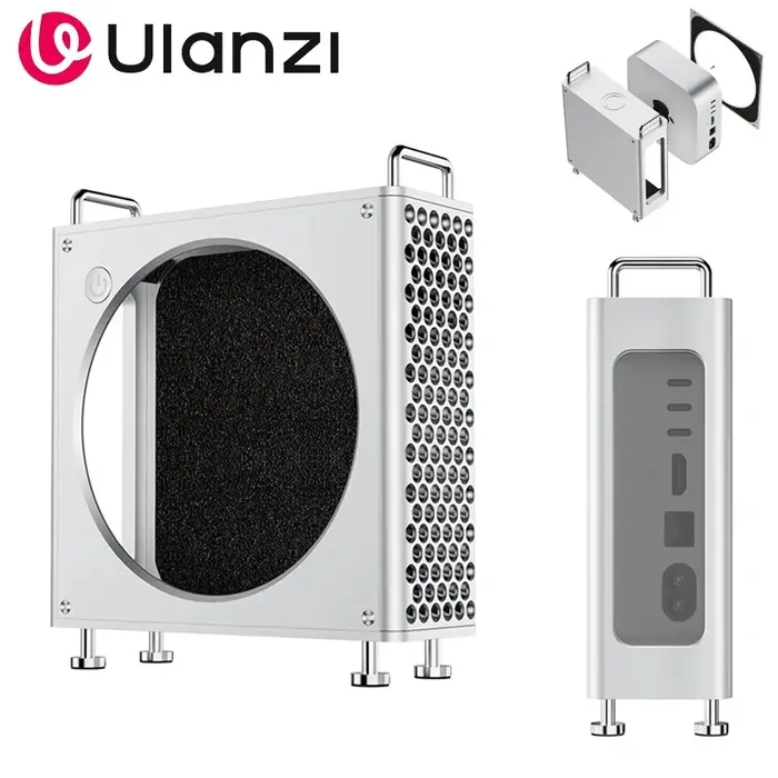 ULANZI QT01 Mini capa compatível com Mac mini M4/M4 Pro 2024, caixa de alumínio dissipação de calor Mini M4 Mount Rack, suporte para Mac mini M4 antiarranhões à prova de choque portátil