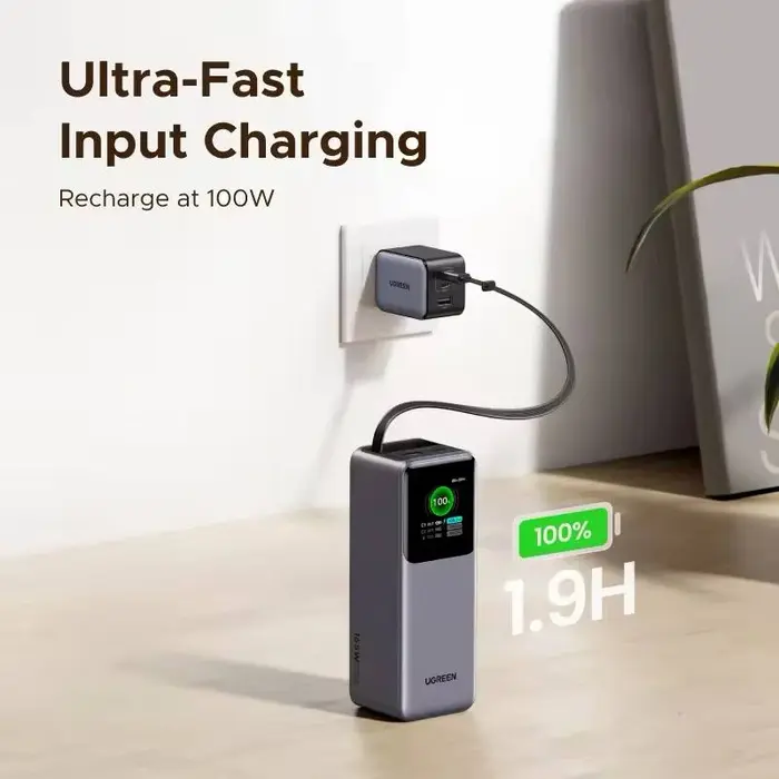 UGREEN Nexode 165W 20000mAh Power Bank with Built-in USB C Cable