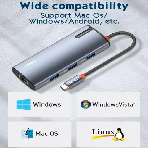 LDNIO DS-16H 6in1 Type-C Docking Station USB Adapter  PC Laptop Computer