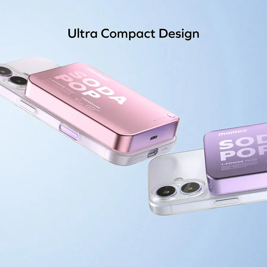 Momax 1-Power Pass 10000mAh Magnetic Wireless Power Bank (Soda Pop)