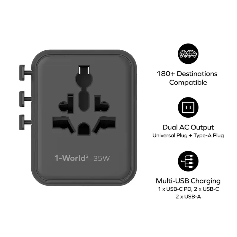 Momax 1-World² 35W Travel Adapter