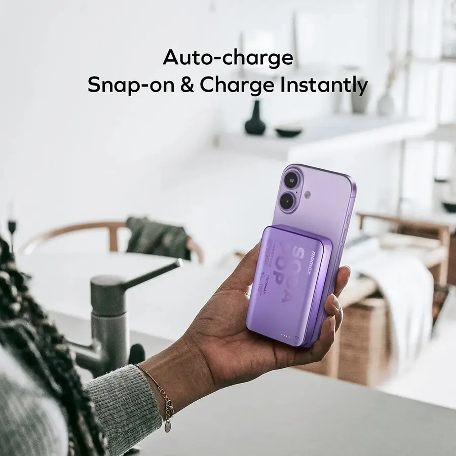Momax 1-Power Pass 10000mAh Magnetic Wireless Power Bank (Soda Pop)