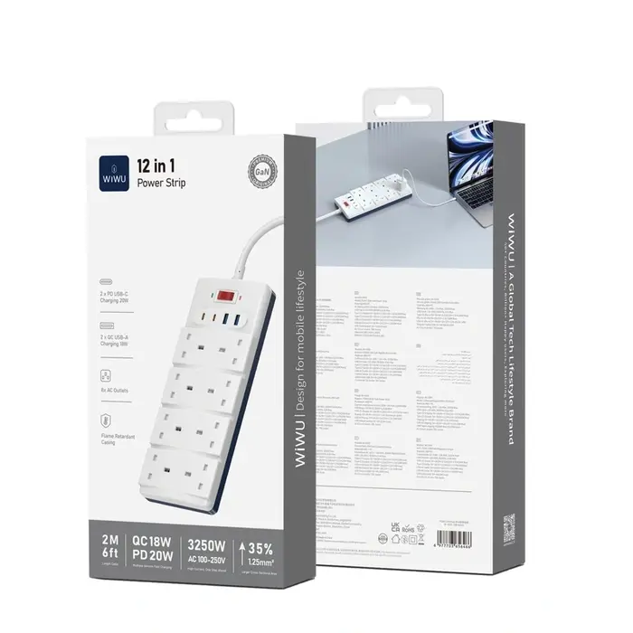 WiWU Wi-S009 12 in 1 20W GaN Desktop Power Strip