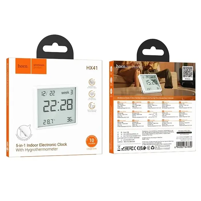 HOCO HX41 5in1 Humidity Temperature Clock
