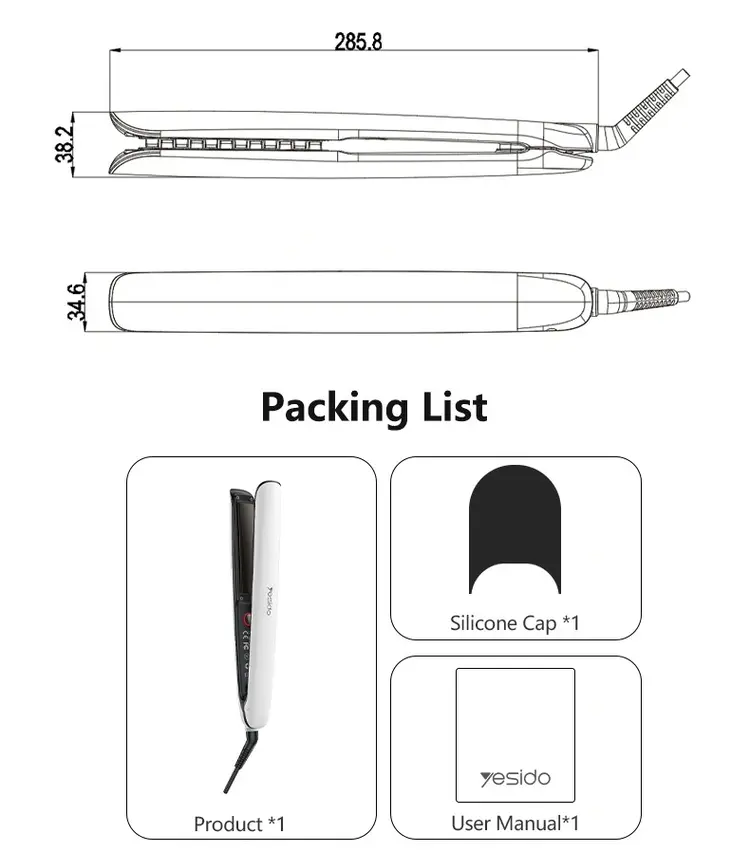 YESIDO MG31 Professional Hair Straightener