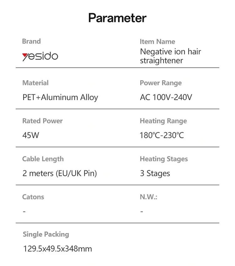 YESIDO MG31 Professional Hair Straightener