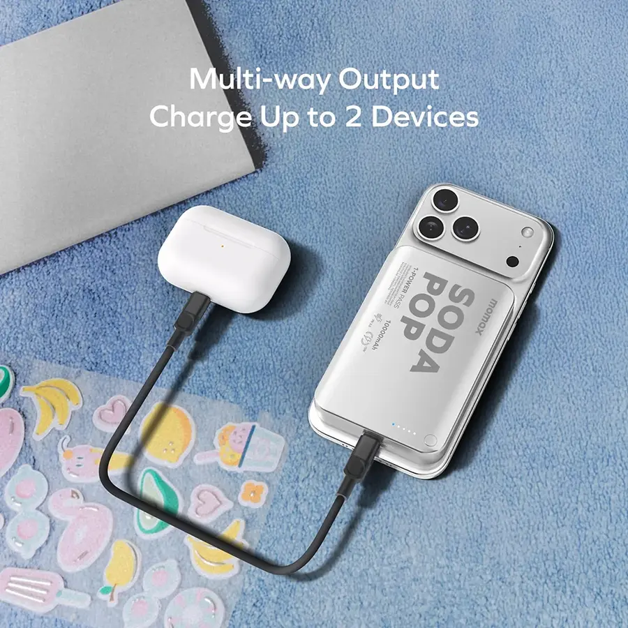 Momax 1-Power Pass 10000mAh Magnetic Wireless Power Bank (Soda Pop)