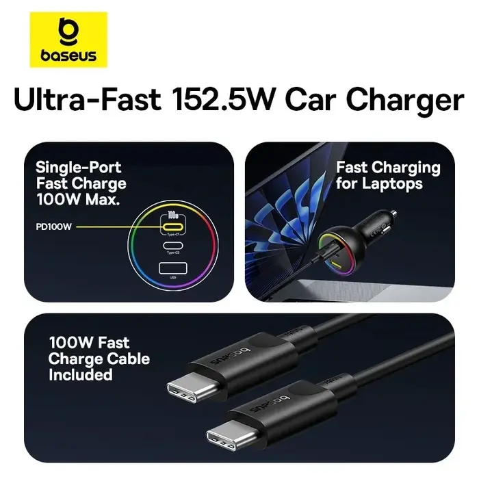 Baseus Multi-Port Fast Charging 152.5W Car Charger
