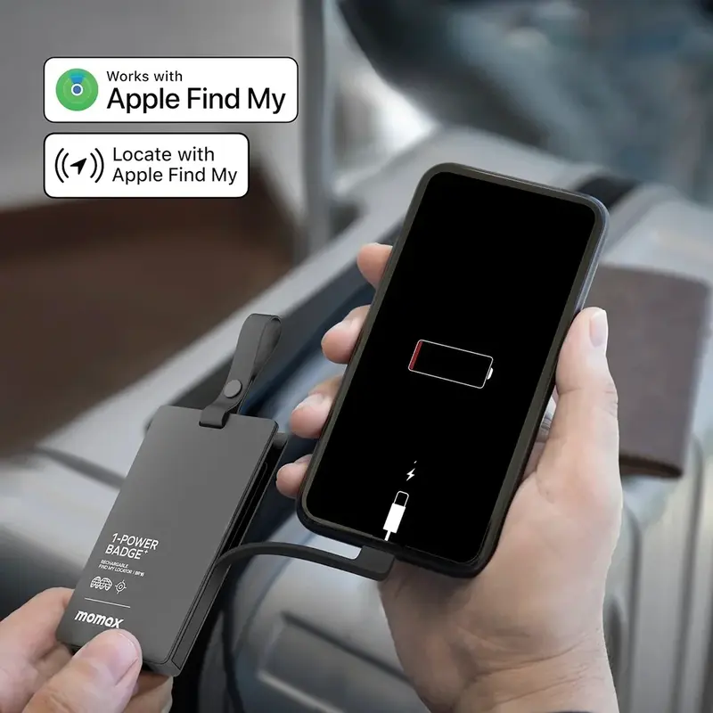 Momax 1-Power Badge+ Find My Locator With Emergency Power Bank