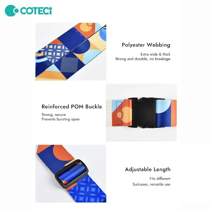 COTECi OT-006 Luggage Strap and Tag Set for Travel Use