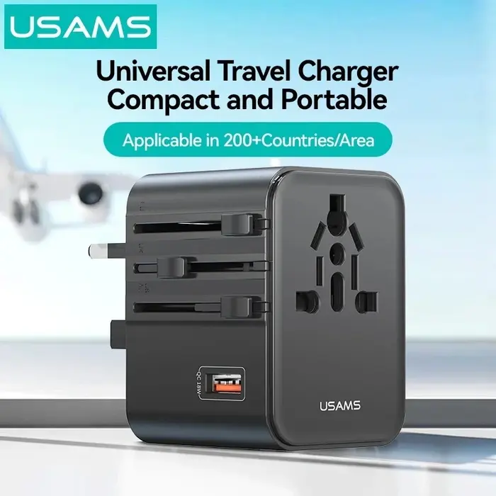 Usams CC309 25W Dual C + USB Universal Adapter