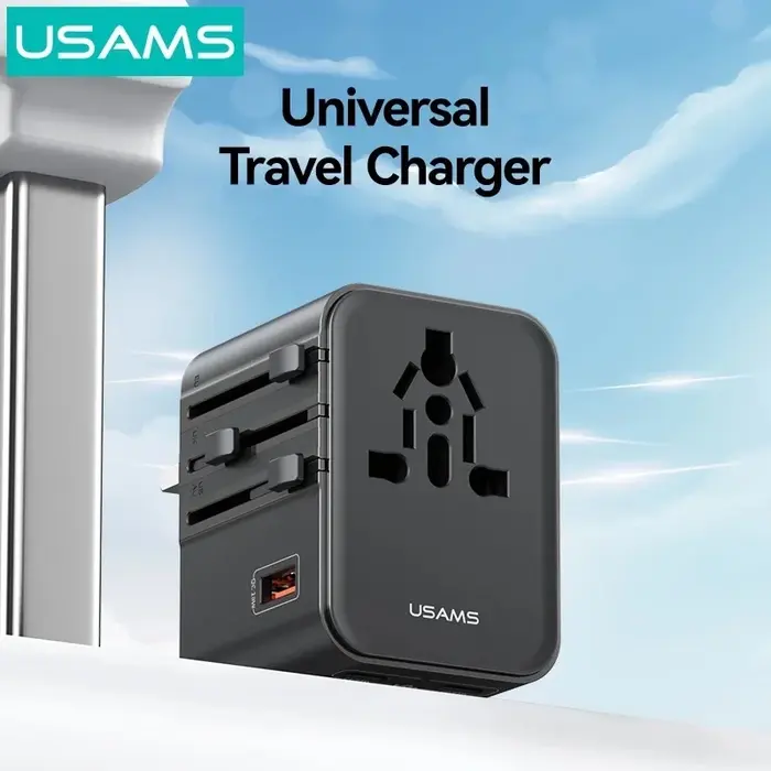 Usams CC309 25W Dual C + USB Universal Adapter