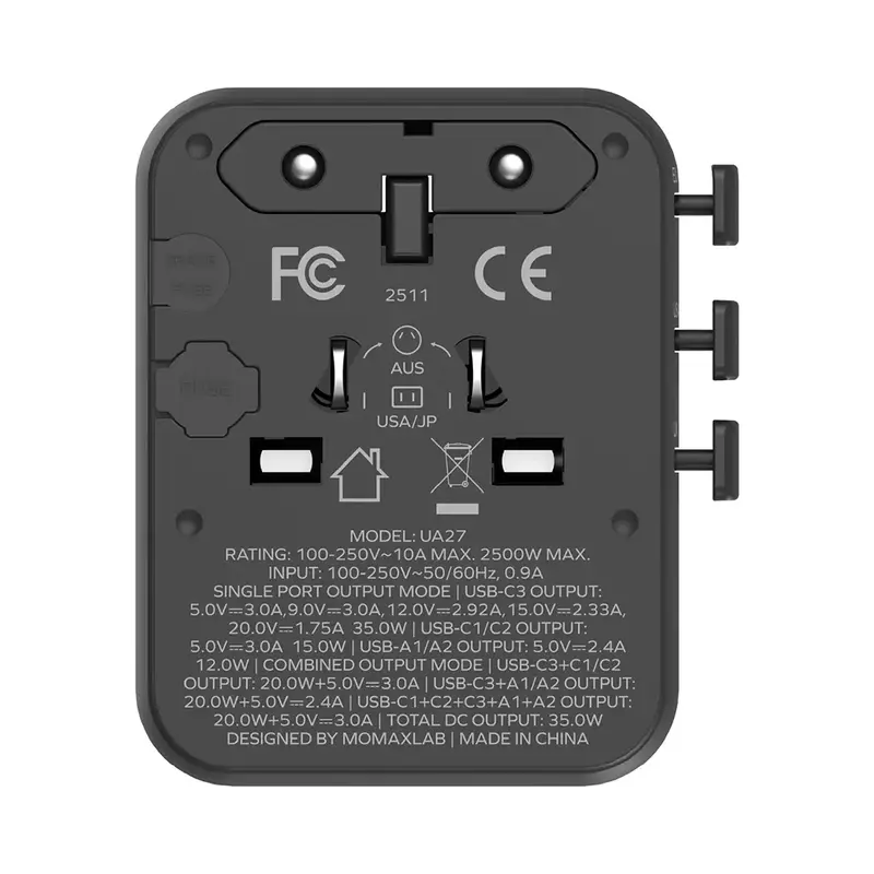 Momax 1-World² 35W Travel Adapter